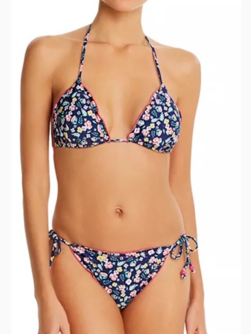 Shoshanna Swimwear Floral Ruffled String Bikini Set Xl C/D Two Piece